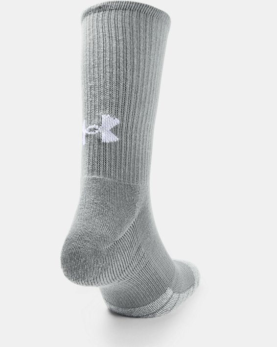 3 paires de chaussettes montantes UA HeatGear® Crew pour adulte, Gray, pdpMainDesktop image number 3